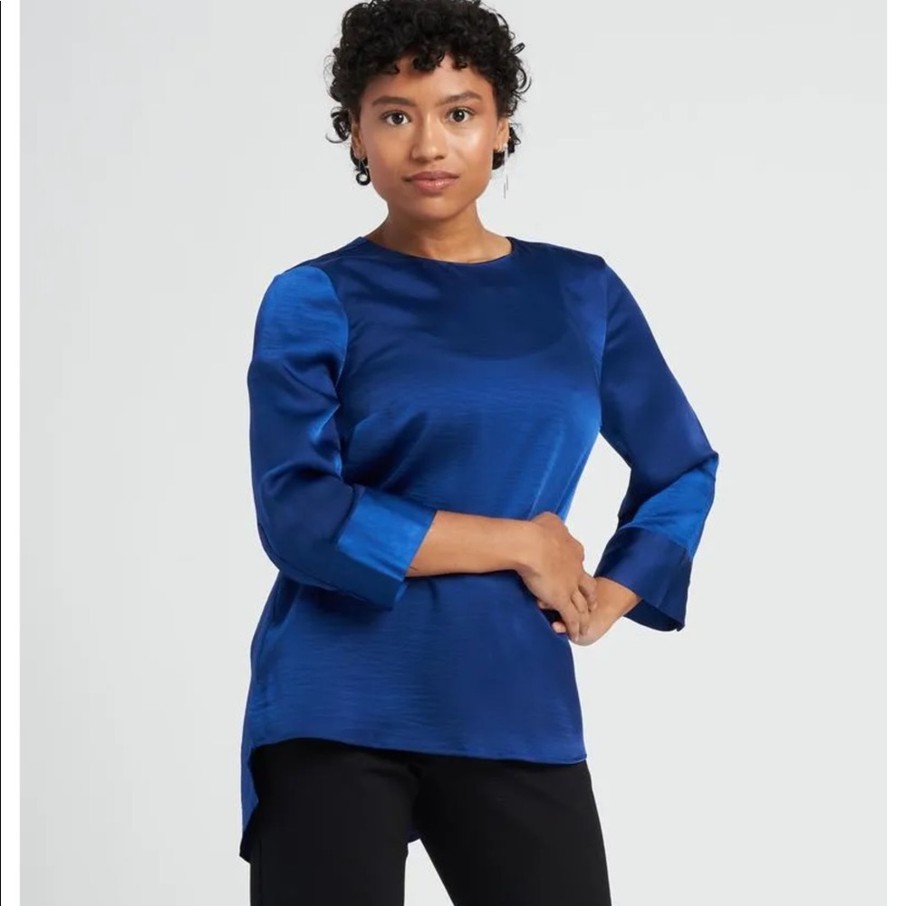Universal Standard Louise long sleeve satin blouse